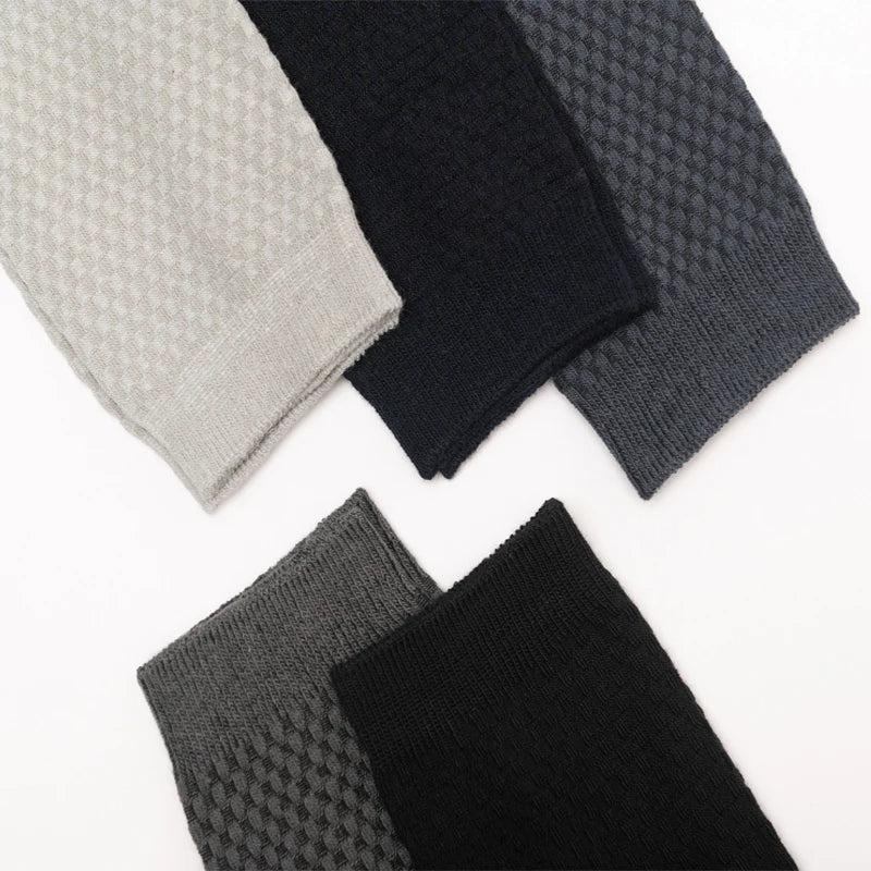 Men Bamboo Fiber Socks 5 Pairs Classic Business Casual Socks