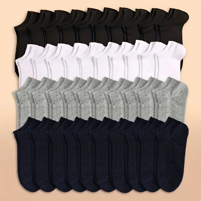 Solid Color Unisex Bamboo Ankle Socks