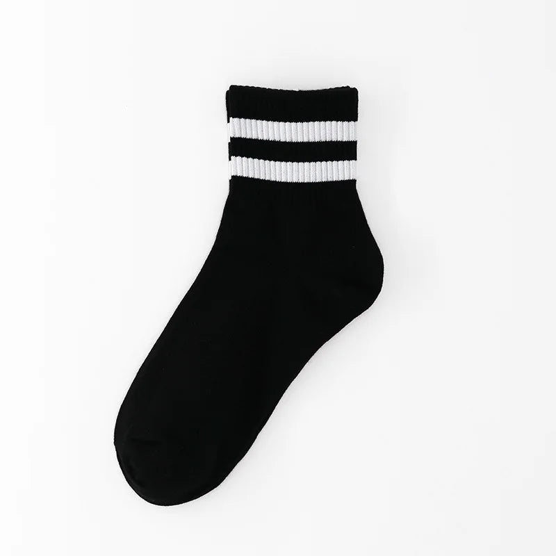 Vintage Two Stripe Bamboo Cotton Ankle Socks