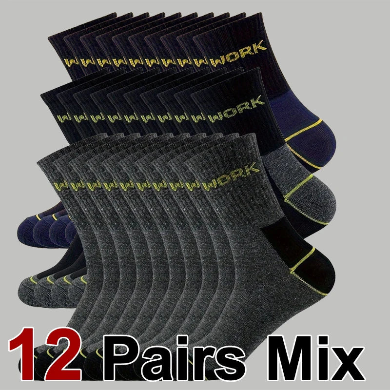 Men's Odor Proof Mid Bamboo Tube Socks - Antibacterial Breathable Sweat Absorbing