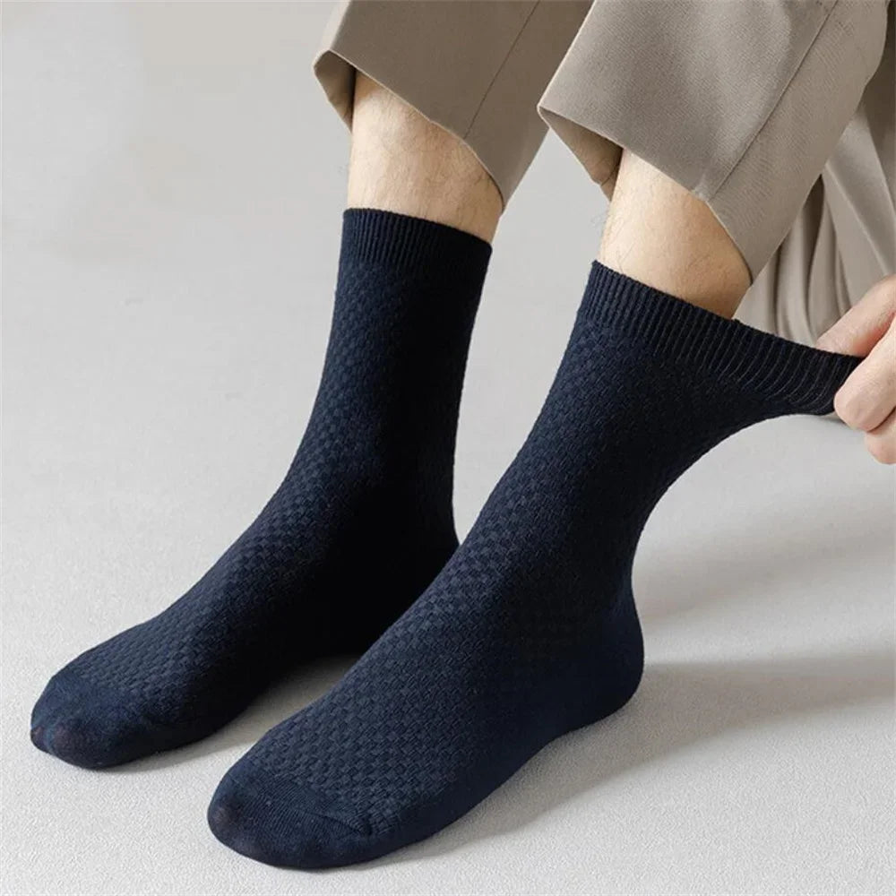 Bamboo Fiber Socks For Men 8 Pairs Pack Breathable Anti Sweat Casual Size 38 44