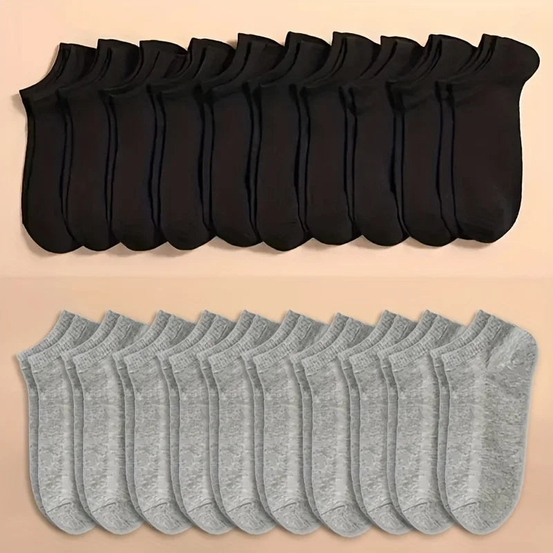Solid Color Unisex Bamboo Ankle Socks