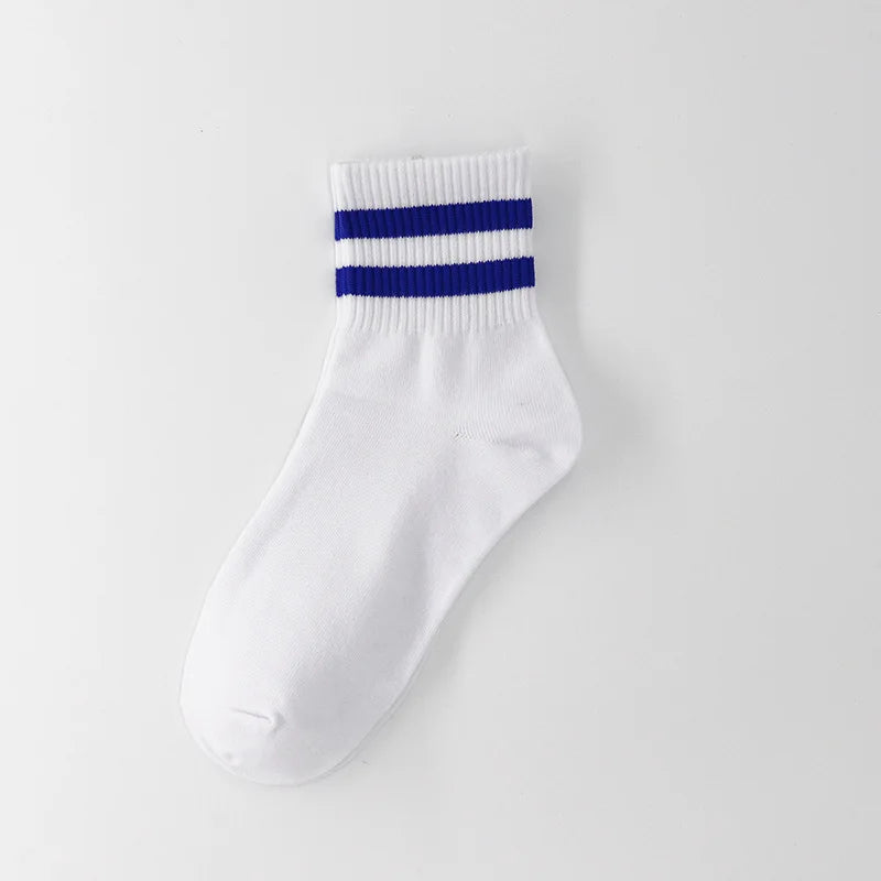 Vintage Two Stripe Bamboo Cotton Ankle Socks