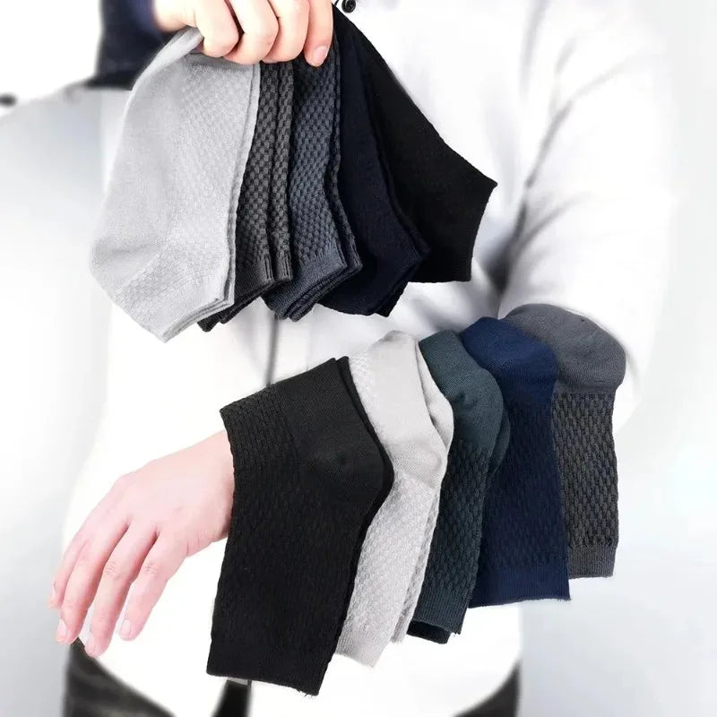 Mens Bamboo Fiber Deodorant High Tube Breathable Dress Socks One Size