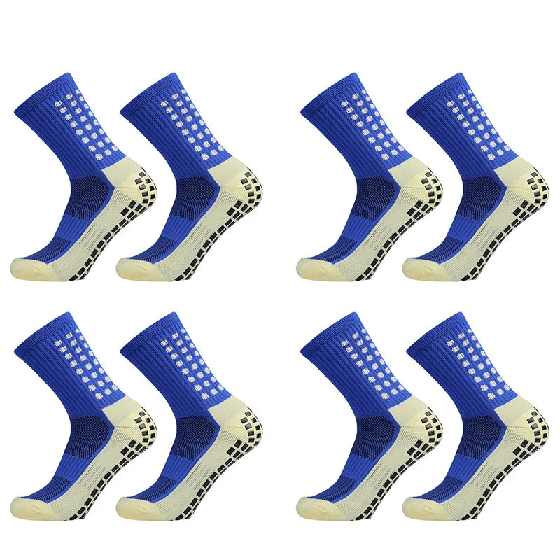 Bamboo Anti Slip Soccer Socks - 4 Pairs Non Slip