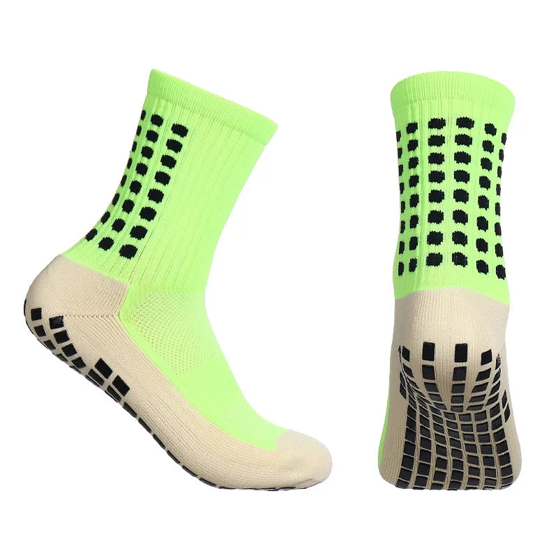 Men's Anti Slip Bamboo Grip Pad Sports Socks - Mid Calf