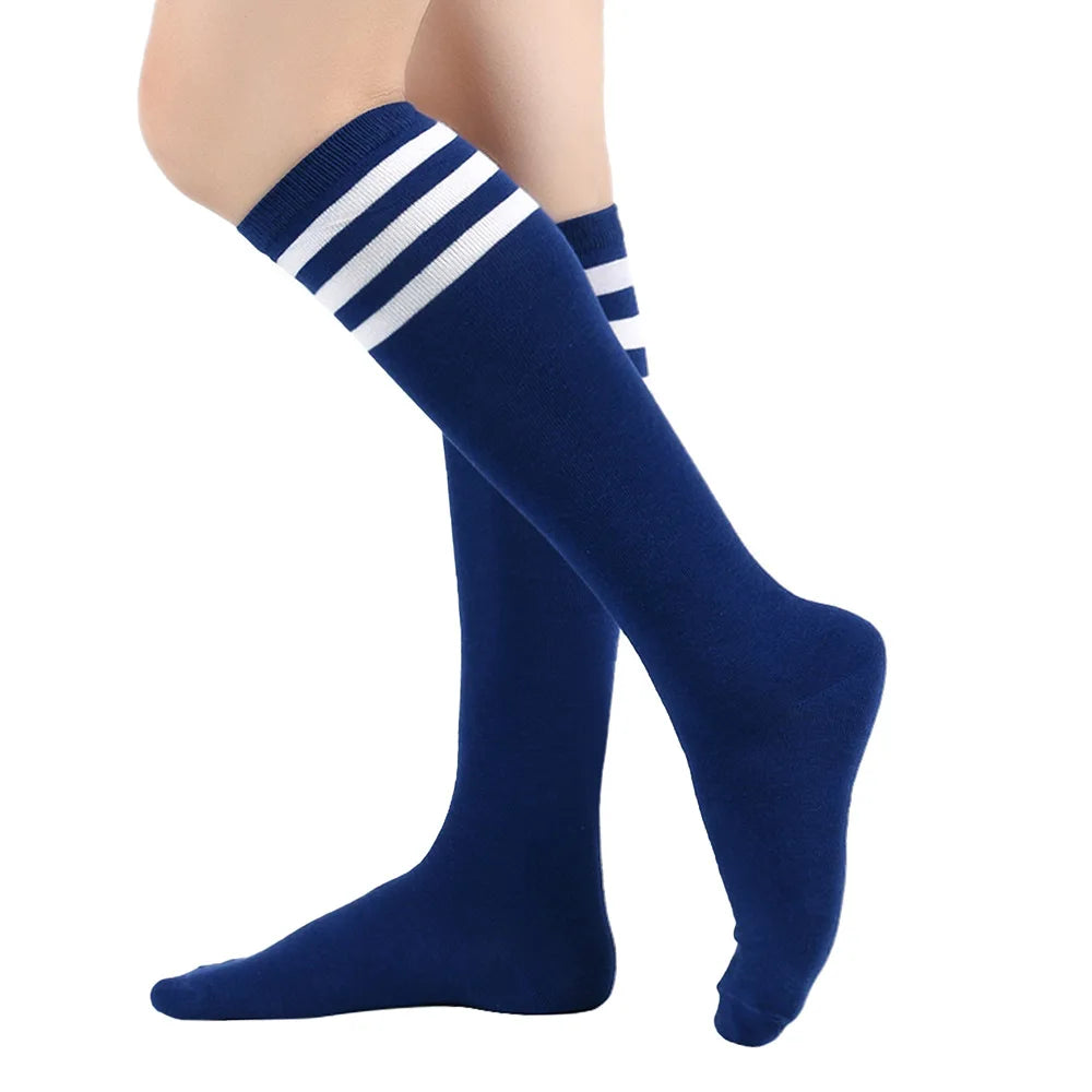Women's Striped Knee High Bamboo Cotton Socks