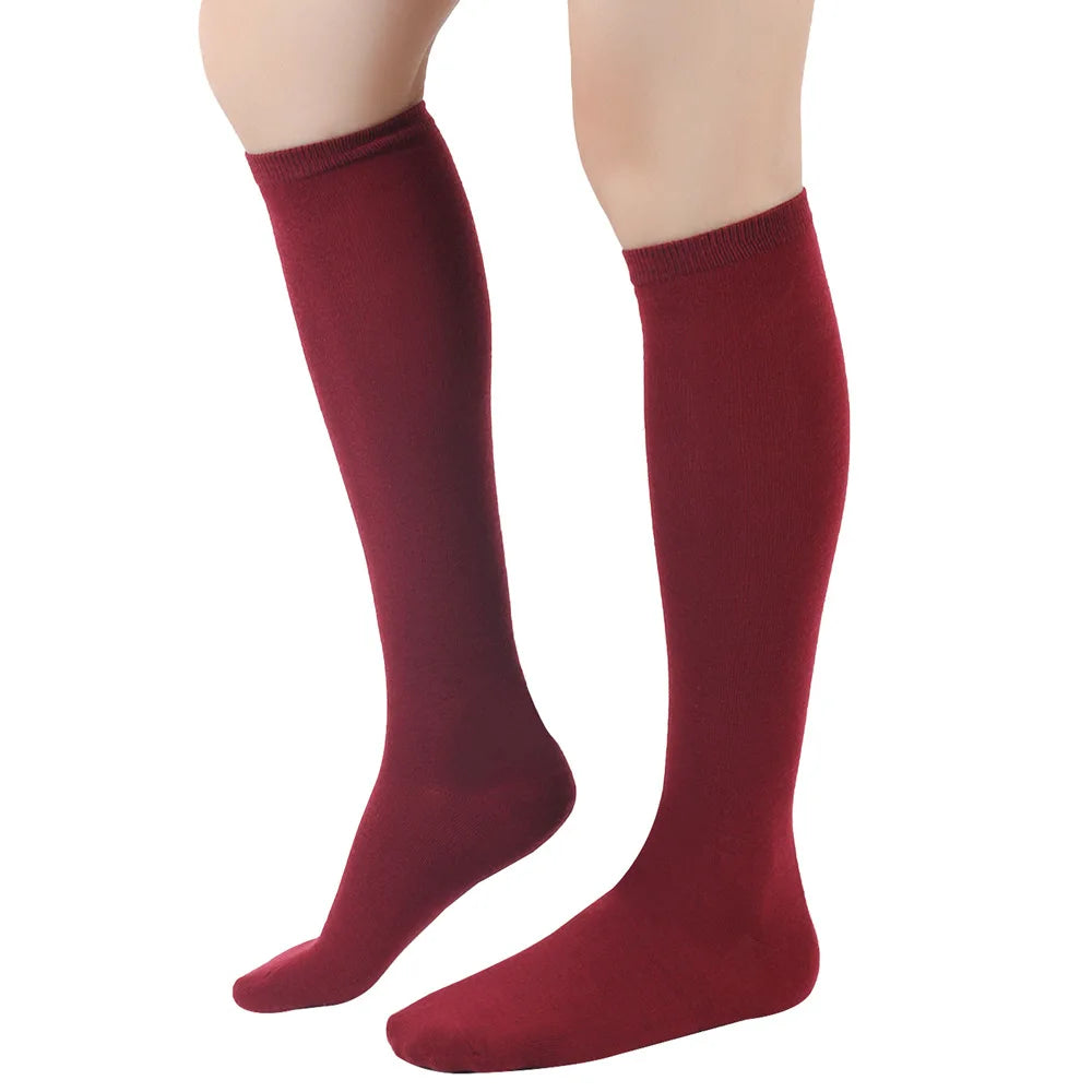 Women's Striped Knee High Bamboo Cotton Socks