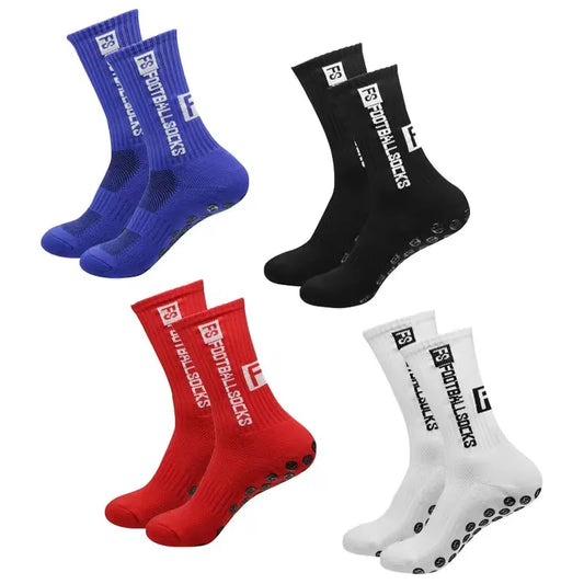 Men's Bamboo Soccer Socks With Non Slip Gripper Pads - 4 Pairs