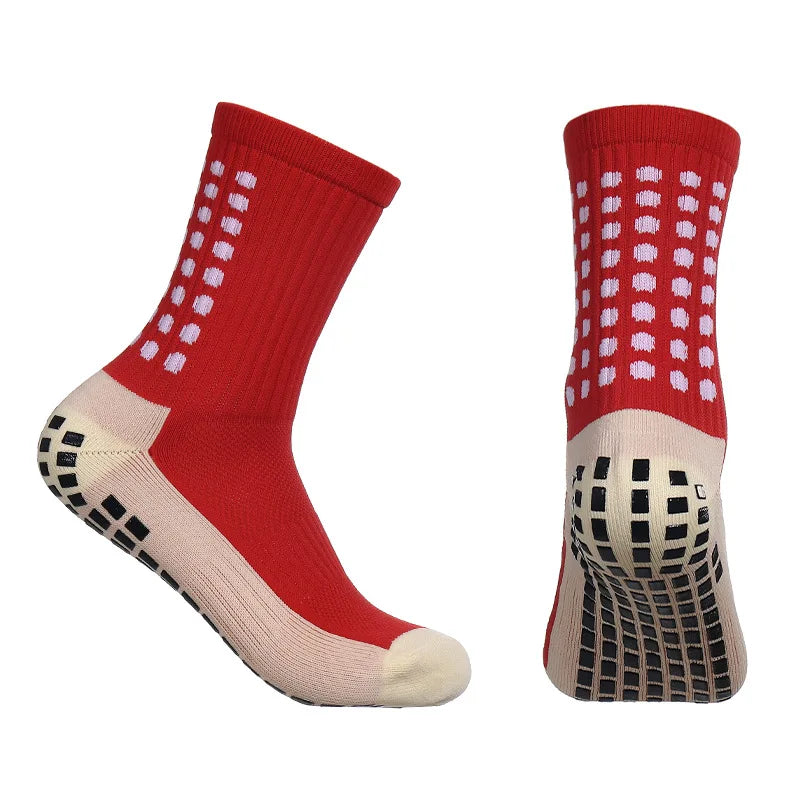 Men's Anti Slip Bamboo Grip Pad Sports Socks - Mid Calf