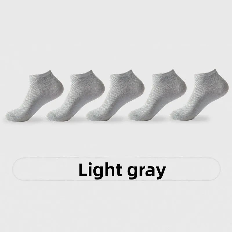 Men's Bamboo Fiber Ankle Socks Pack Of 5 Pairs Breathable EU Size 38 To 45