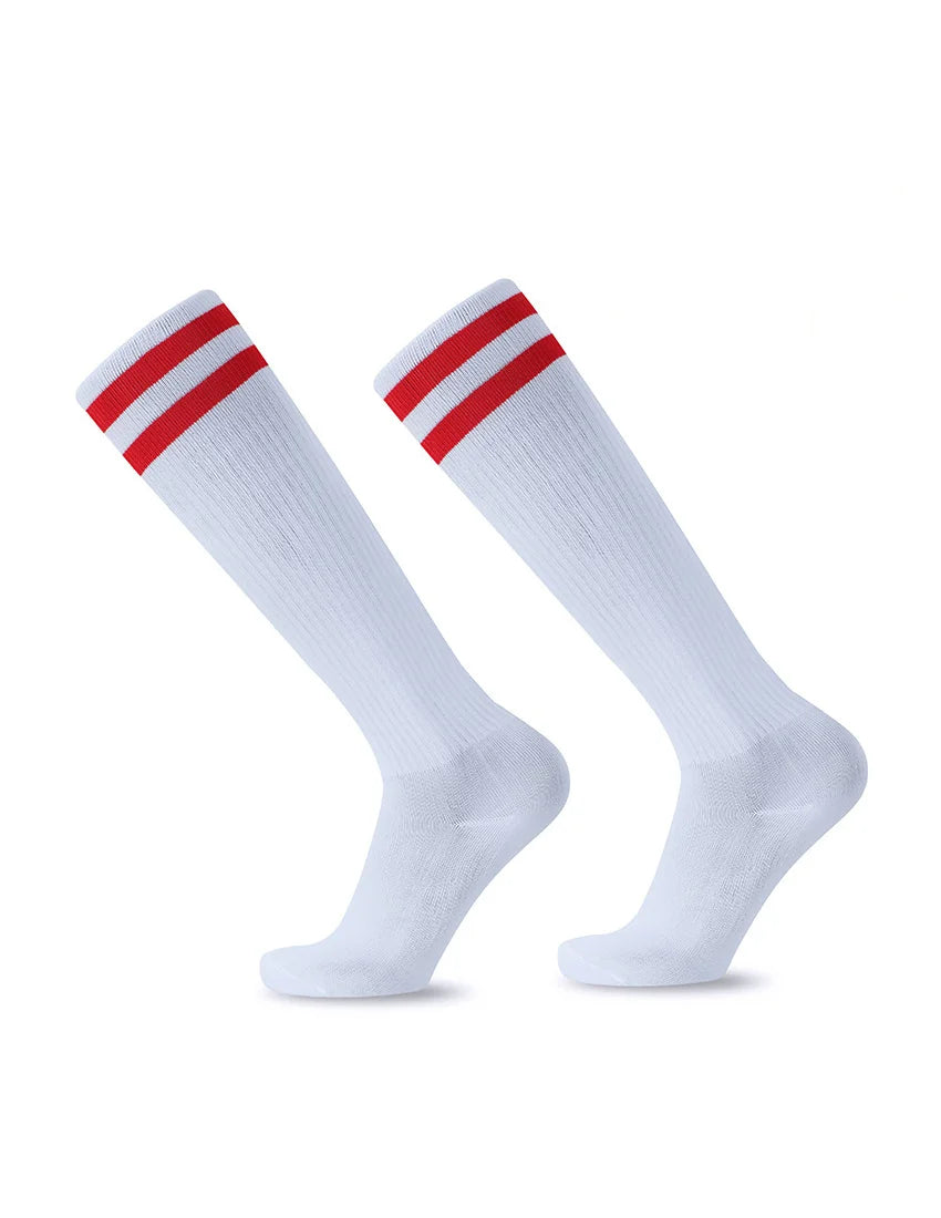 Bamboo Stripes Over The Calf Athletic Socks