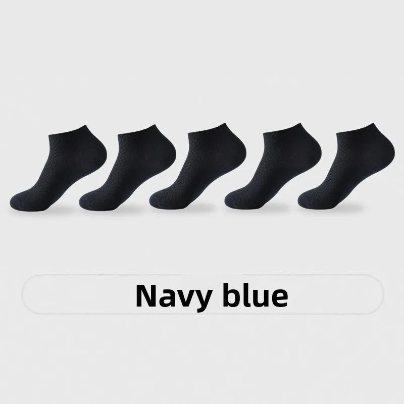 Men's Bamboo Fiber Ankle Socks Pack Of 5 Pairs Breathable EU Size 38 To 45