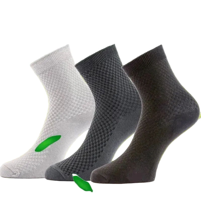 Mens Bamboo Fiber Deodorant High Tube Breathable Dress Socks One Size