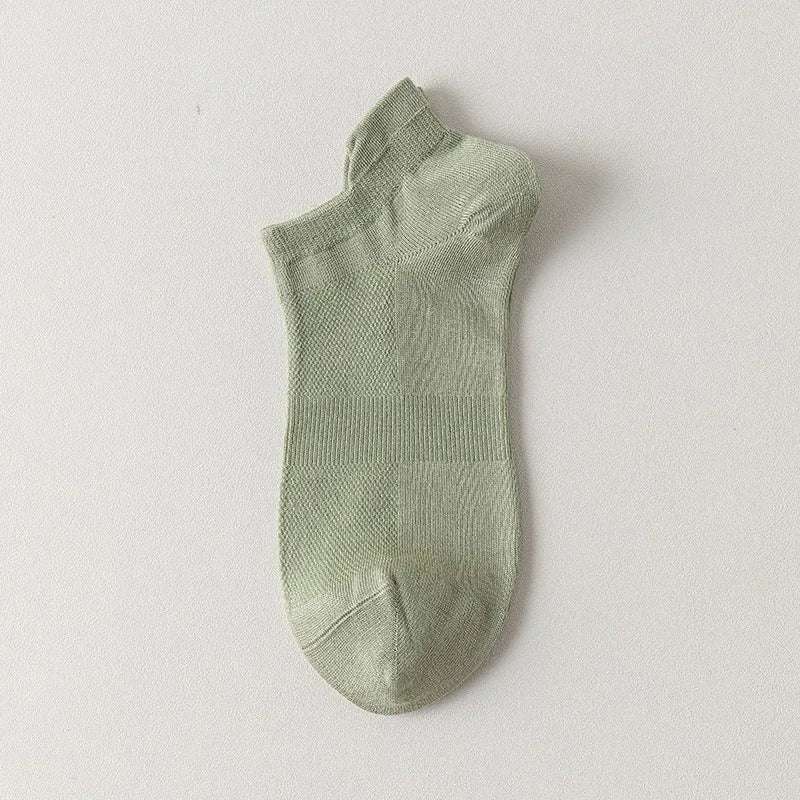 Bamboo Fiber No Show Socks - Thin Short Solid Color