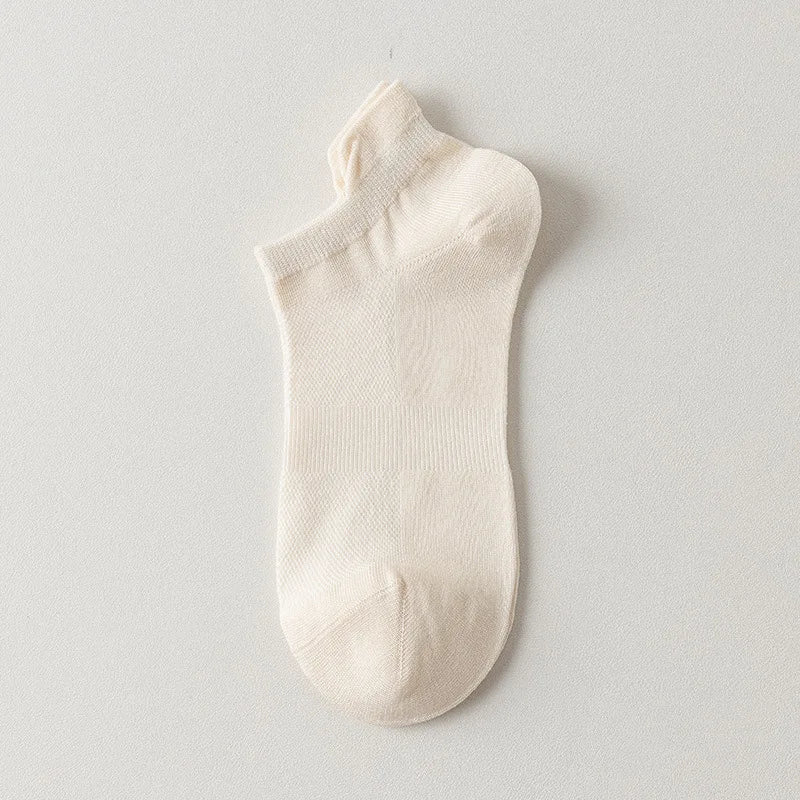 Bamboo Fiber No Show Socks - Thin Short Solid Color