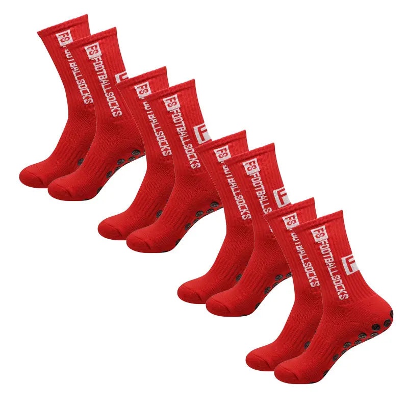 Men's Bamboo Soccer Socks With Non Slip Gripper Pads - 4 Pairs