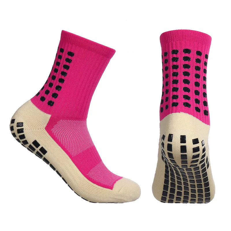 Men's Anti Slip Bamboo Grip Pad Sports Socks - Mid Calf