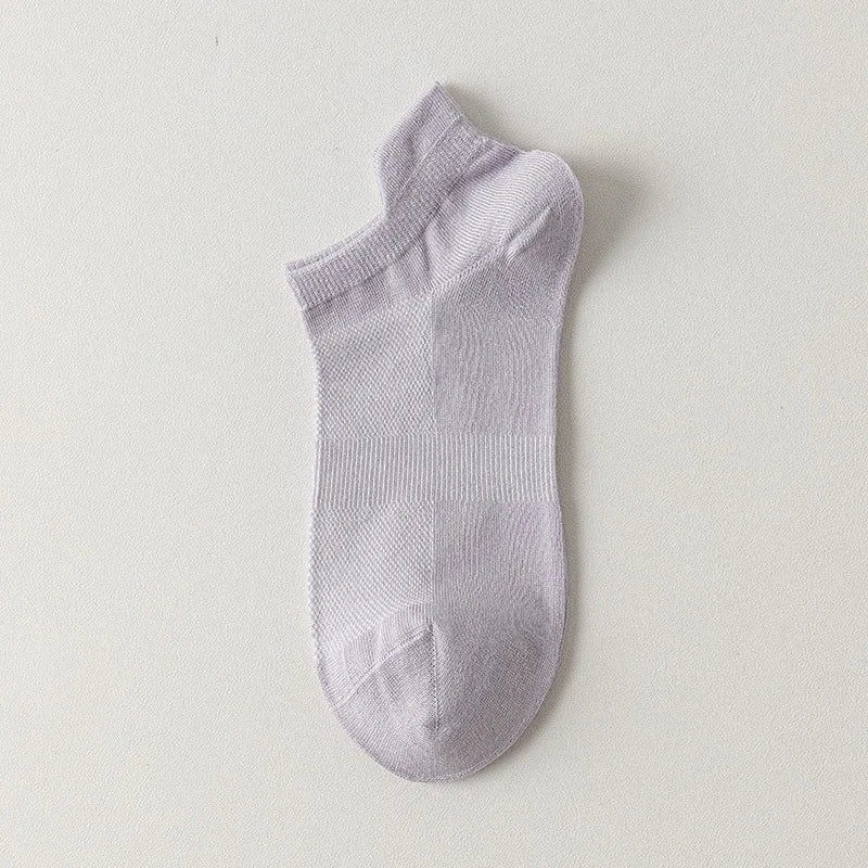Bamboo Fiber No Show Socks - Thin Short Solid Color