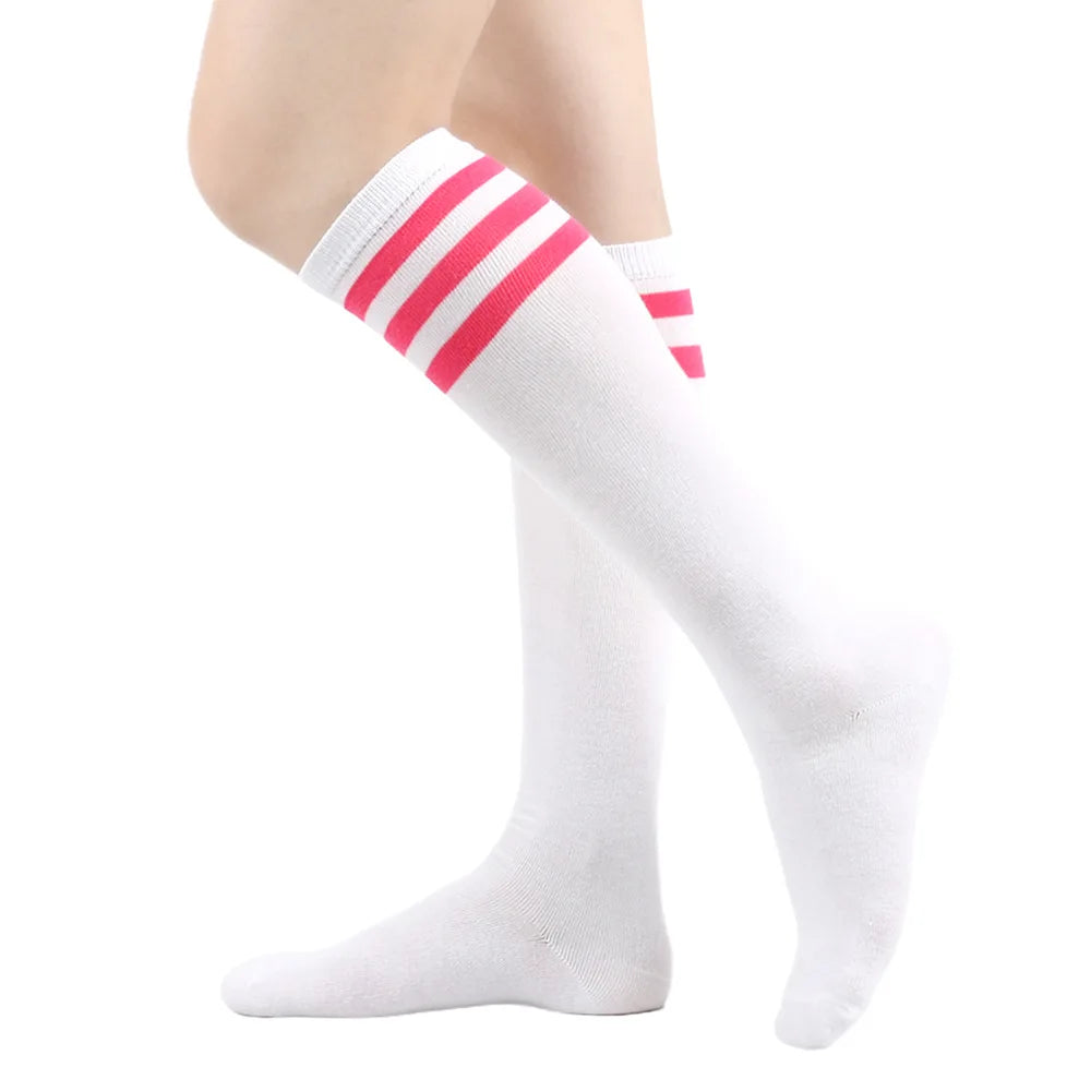 Women's Striped Knee High Bamboo Cotton Socks
