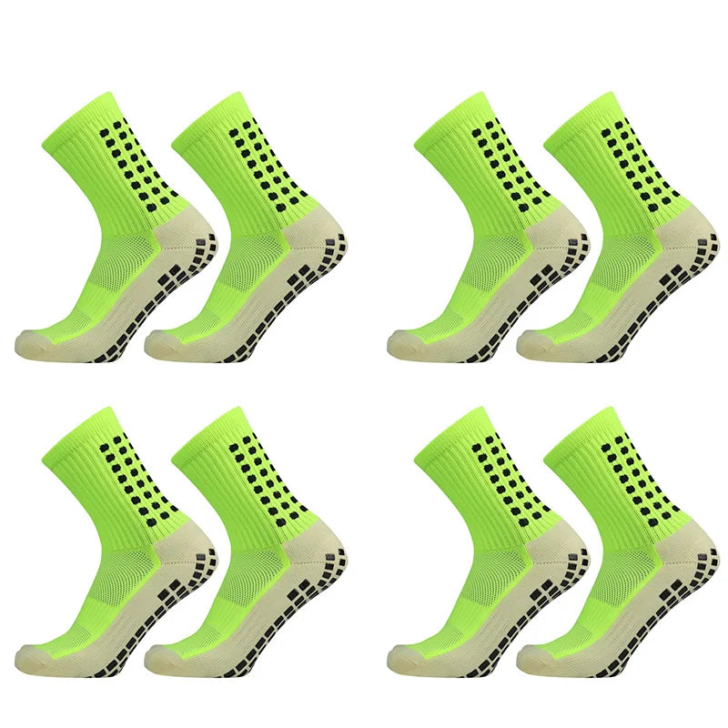 Bamboo Anti Slip Soccer Socks - 4 Pairs Non Slip