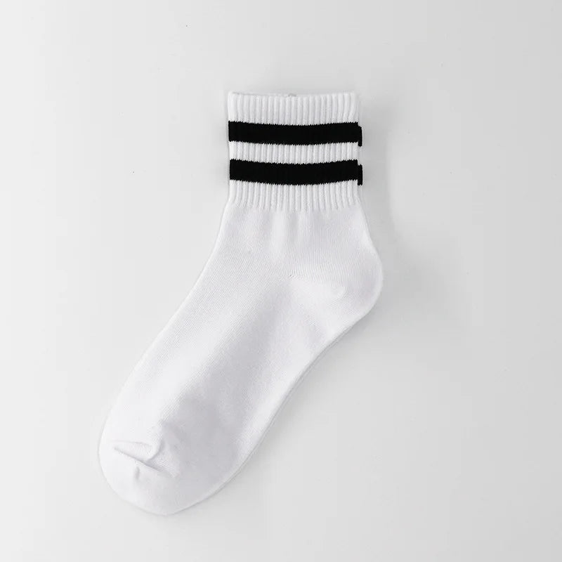 Vintage Two Stripe Bamboo Cotton Ankle Socks