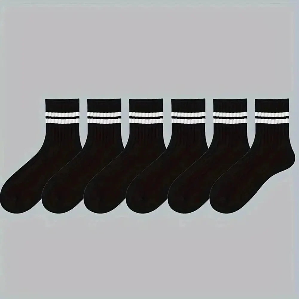 Men's Striped Casual Bamboo Polyester Socks  - Mid Tube