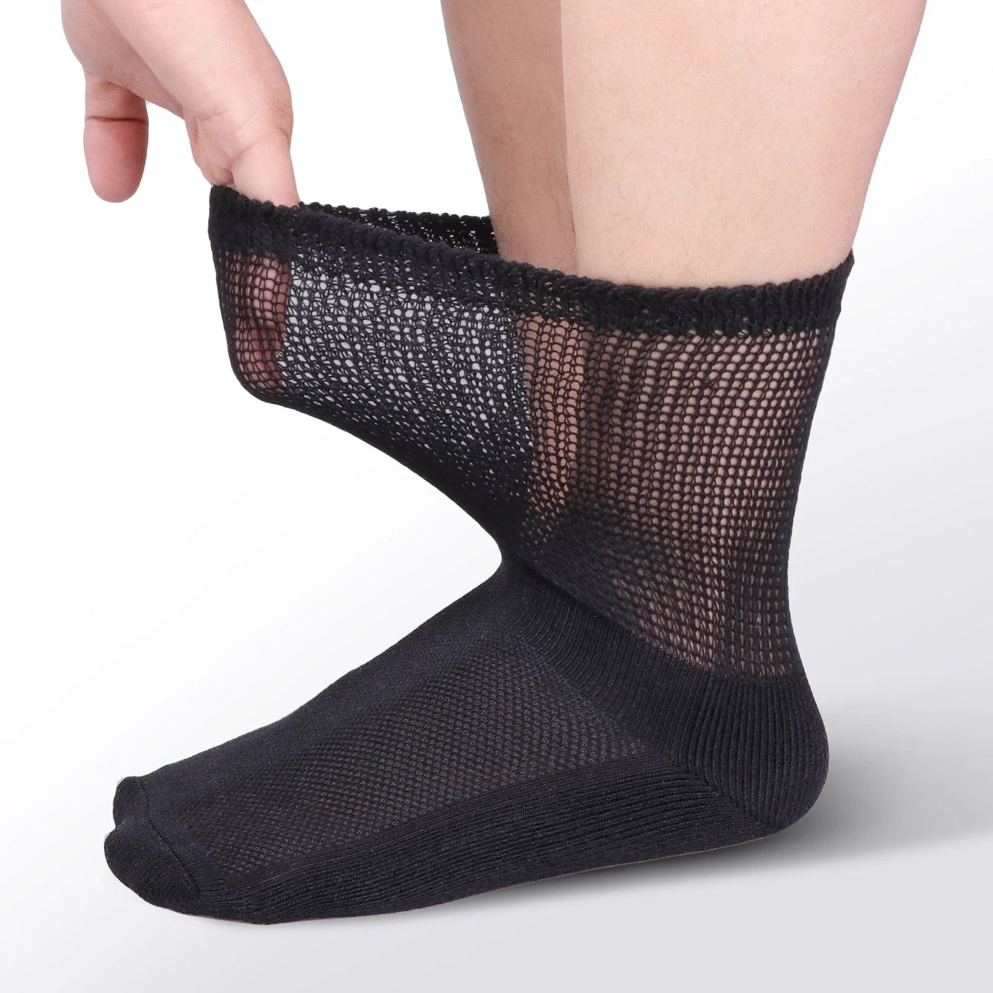 Diabetic Breathable Bamboo Socks - Cushioned Sole - 5 Pairs
