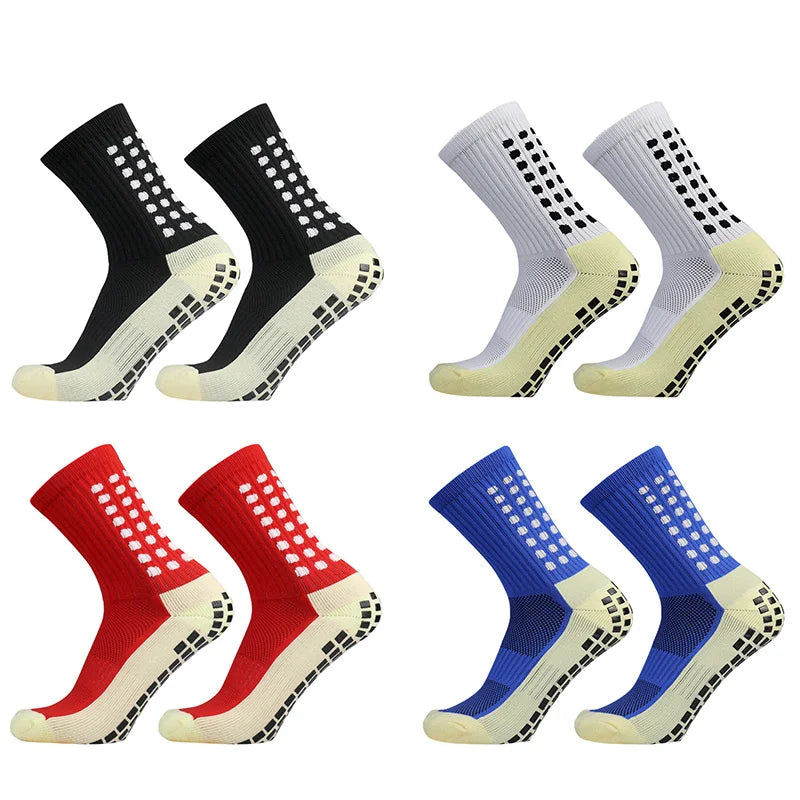 Bamboo Anti Slip Soccer Socks - 4 Pairs Non Slip
