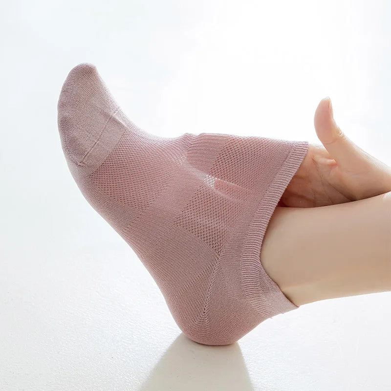 Bamboo Fiber No Show Socks - Thin Short Solid Color