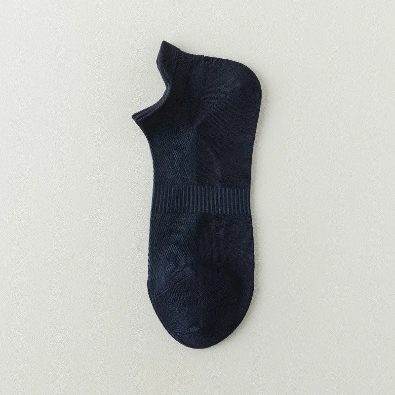 Mens Bamboo Fiber Breathable Ankle Socks - 5 Pairs