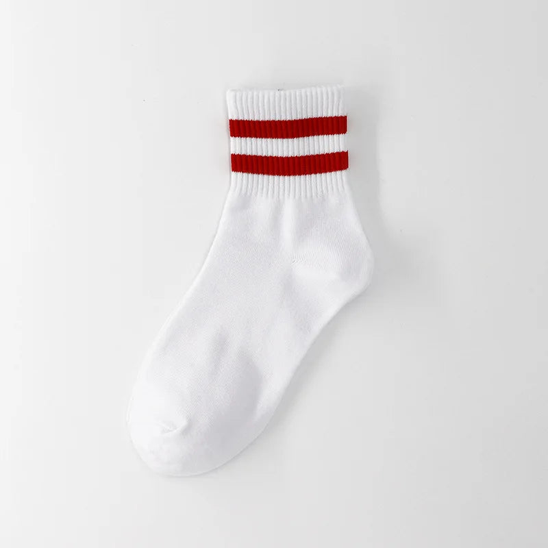 Vintage Two Stripe Bamboo Cotton Ankle Socks