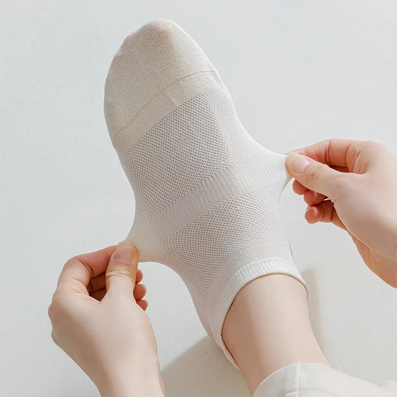 Bamboo Fiber No Show Socks - Thin Short Solid Color