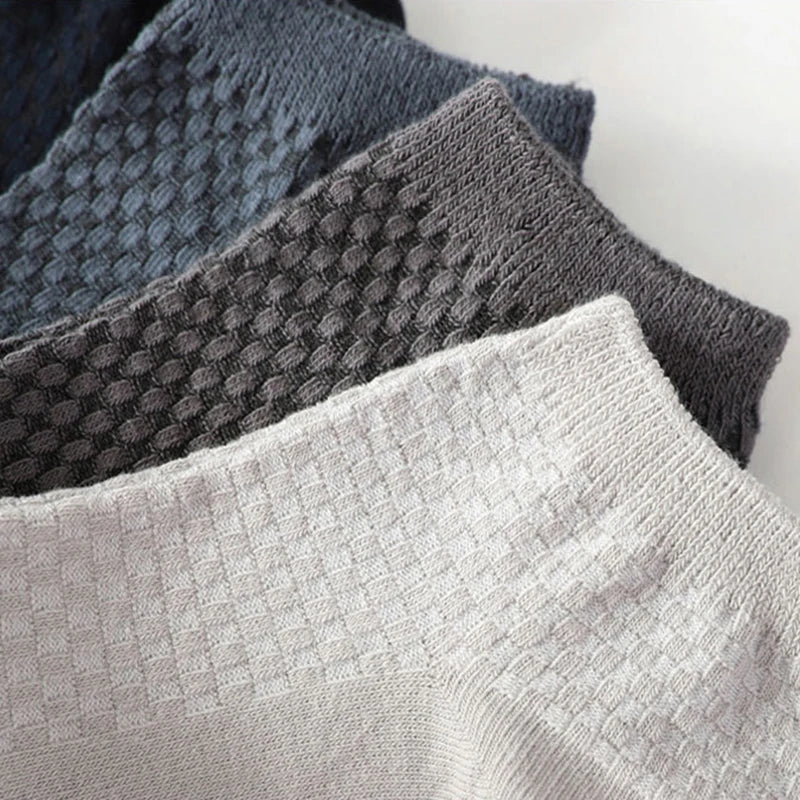 5 Pairs Men Bamboo Fiber Short Socks Breathable Casual Ankle Low Cut