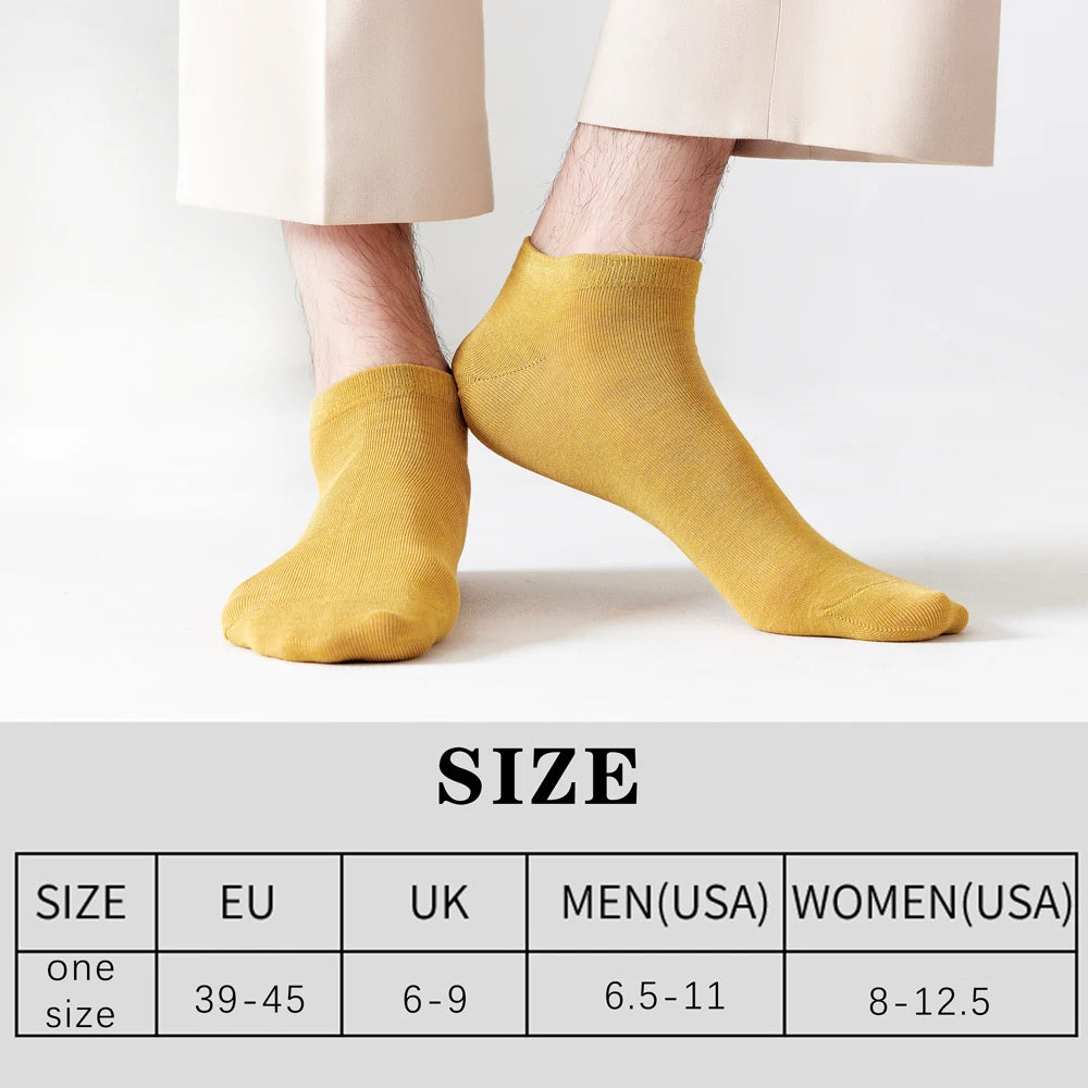 5 Pairs Mens Bamboo Fiber Ankle Socks Thin Breathable Antibacterial