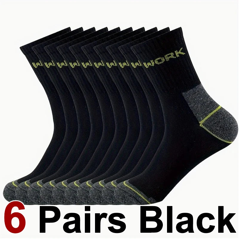 Men's Odor Proof Mid Bamboo Tube Socks - Antibacterial Breathable Sweat Absorbing