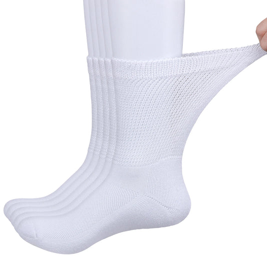 Diabetic Breathable Bamboo Socks - Cushioned Sole - 5 Pairs