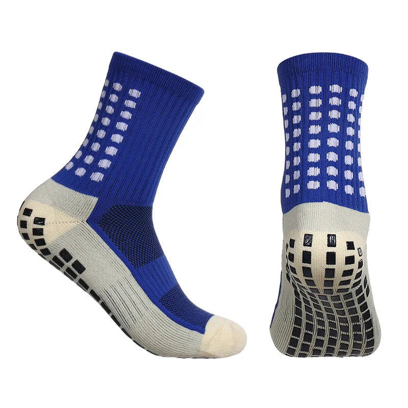 Men's Anti Slip Bamboo Grip Pad Sports Socks - Mid Calf