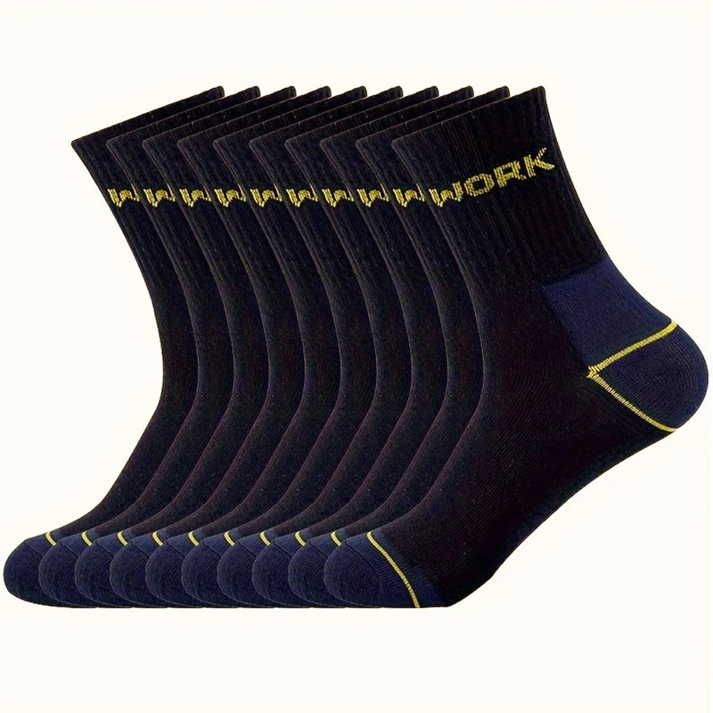 Men's Odor Proof Mid Bamboo Tube Socks - Antibacterial Breathable Sweat Absorbing
