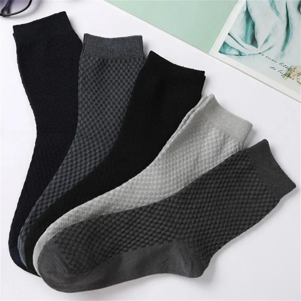 Bamboo Fiber Socks For Men 8 Pairs Pack Breathable Anti Sweat Casual Size 38 44