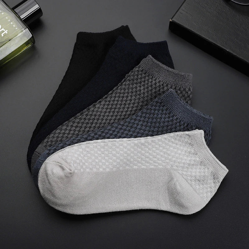 5 Pairs Men Bamboo Fiber Short Socks Breathable Casual Ankle Low Cut