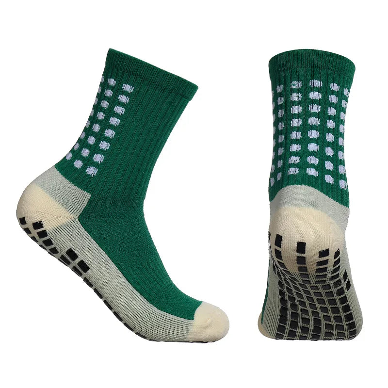 Men's Anti Slip Bamboo Grip Pad Sports Socks - Mid Calf
