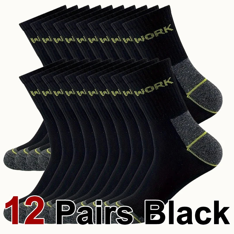 Men's Odor Proof Mid Bamboo Tube Socks - Antibacterial Breathable Sweat Absorbing