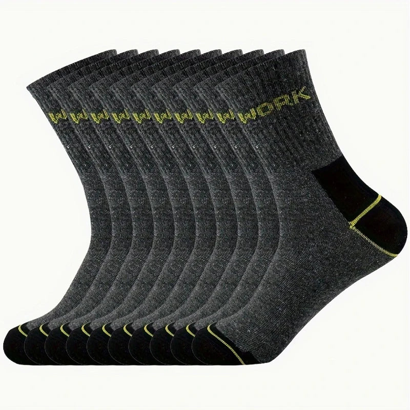 Men's Odor Proof Mid Bamboo Tube Socks - Antibacterial Breathable Sweat Absorbing