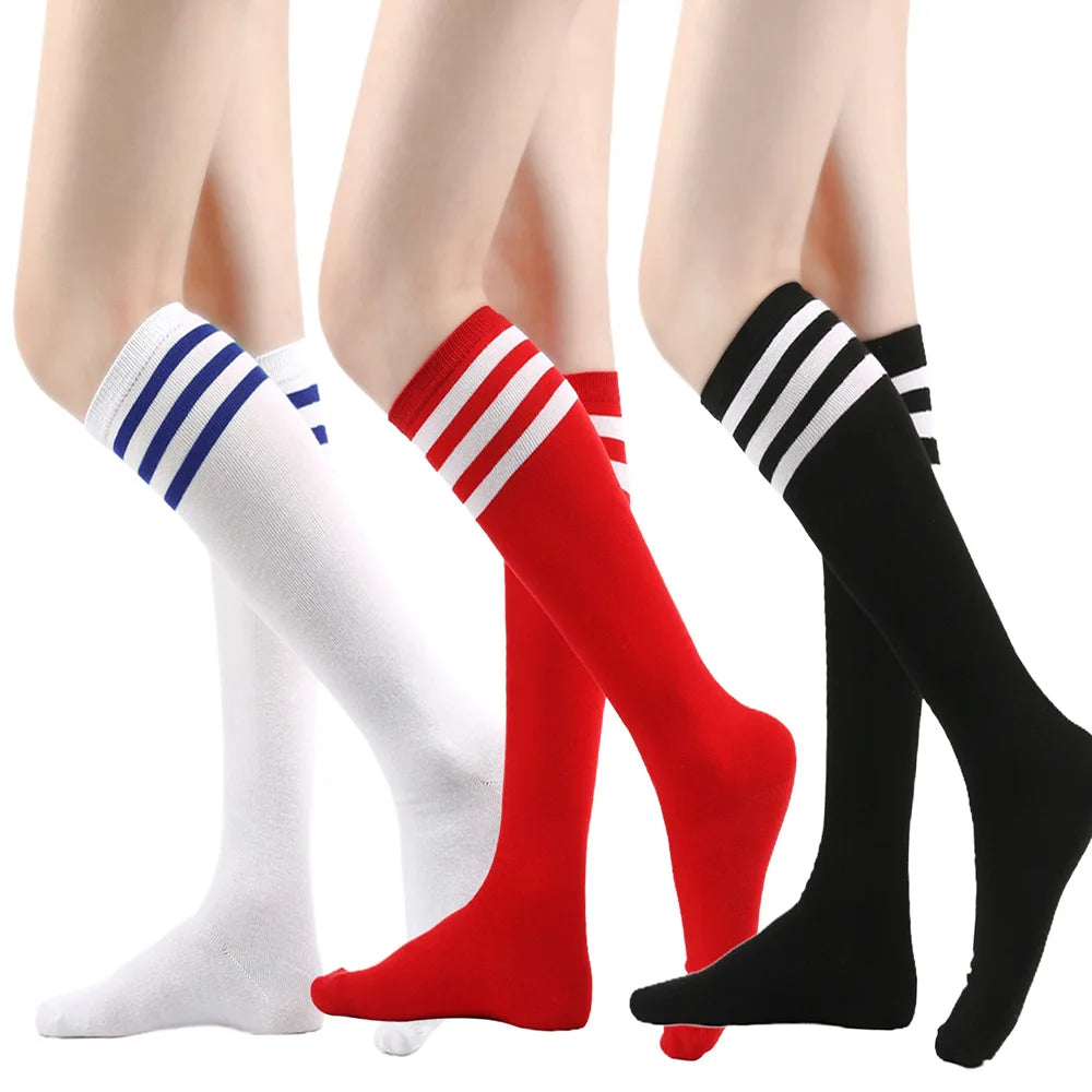 Women's Striped Knee High Bamboo Cotton Socks
