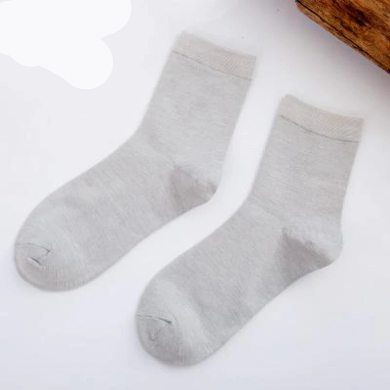 Women's Bamboo Fiber Socks 5 Pairs Solid Color Thin Candy Color Kawaii