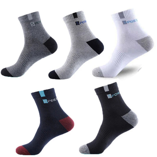 5 Pairs Mens Breathable Bamboo Fiber Socks