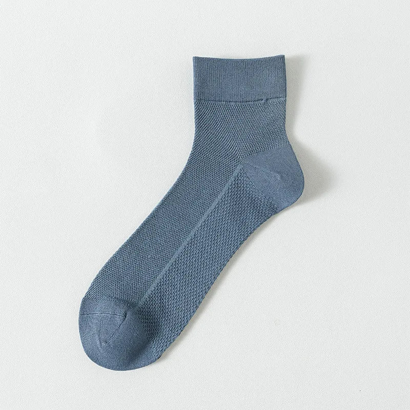 5 Pack Bamboo Socks For Men - Breathable Mesh w/Absorbent Odor Control
