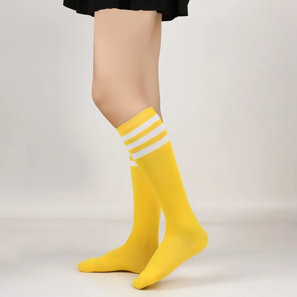 Women's Striped Knee High Bamboo Cotton Socks