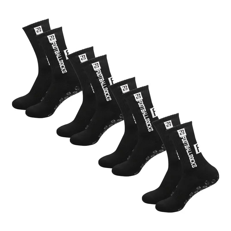 Men's Bamboo Soccer Socks With Non Slip Gripper Pads - 4 Pairs